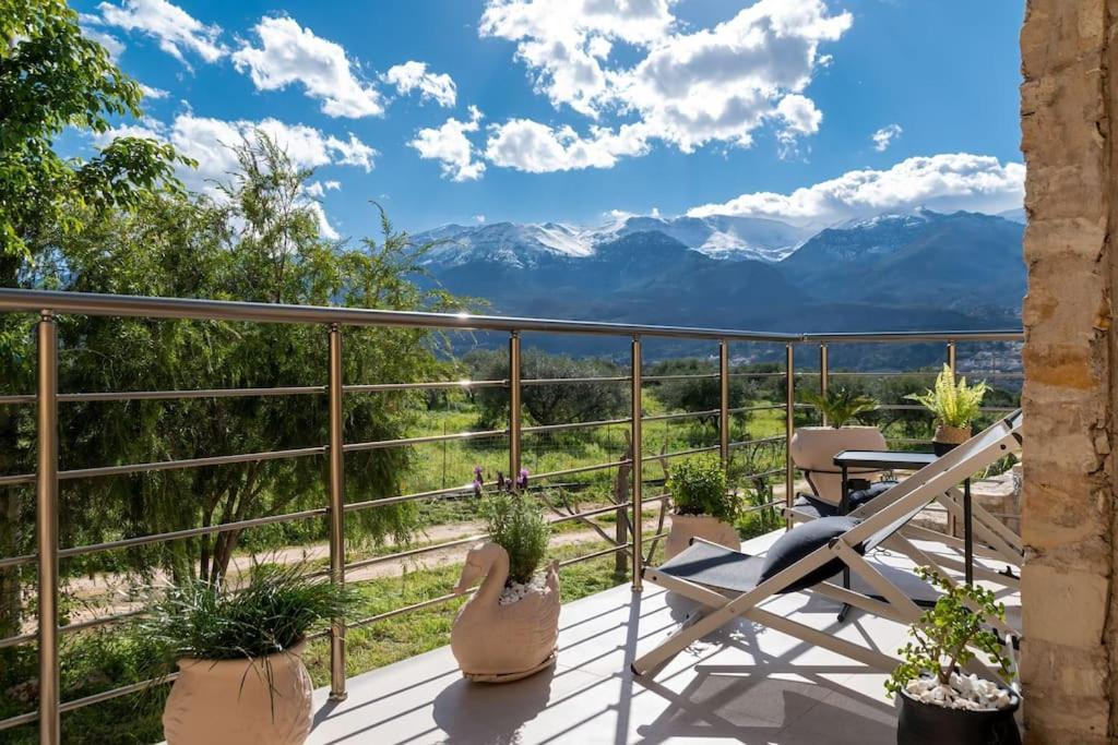 Stone Villa Halepa With Panoramic View. Neon Khorion  Екстер'єр фото